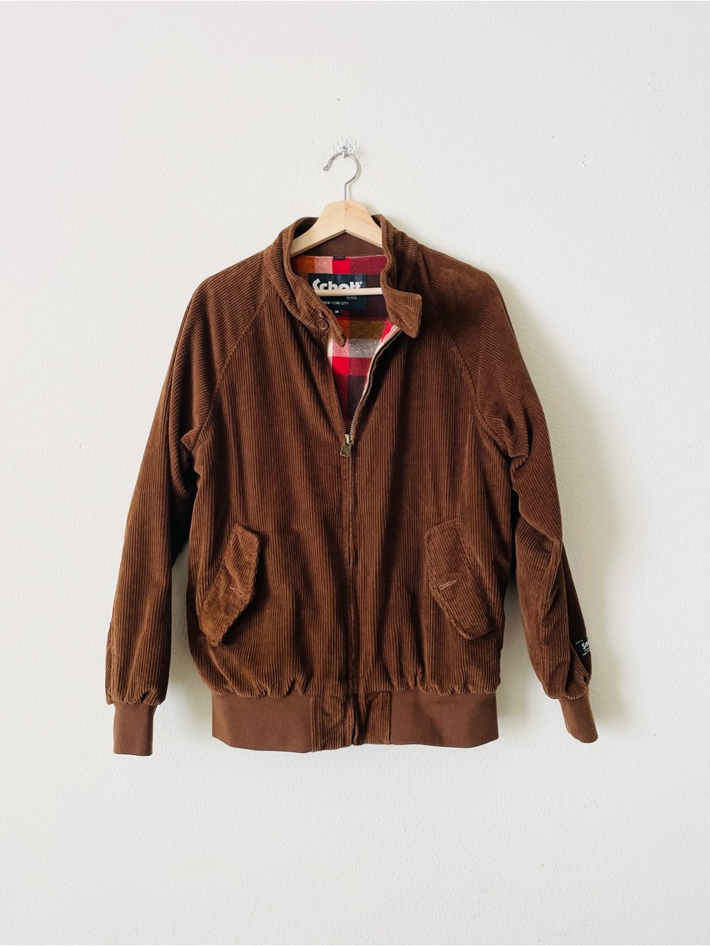 Schott NYC MEDIUM mid weight 7 wale cotton corduroy jacket in brown